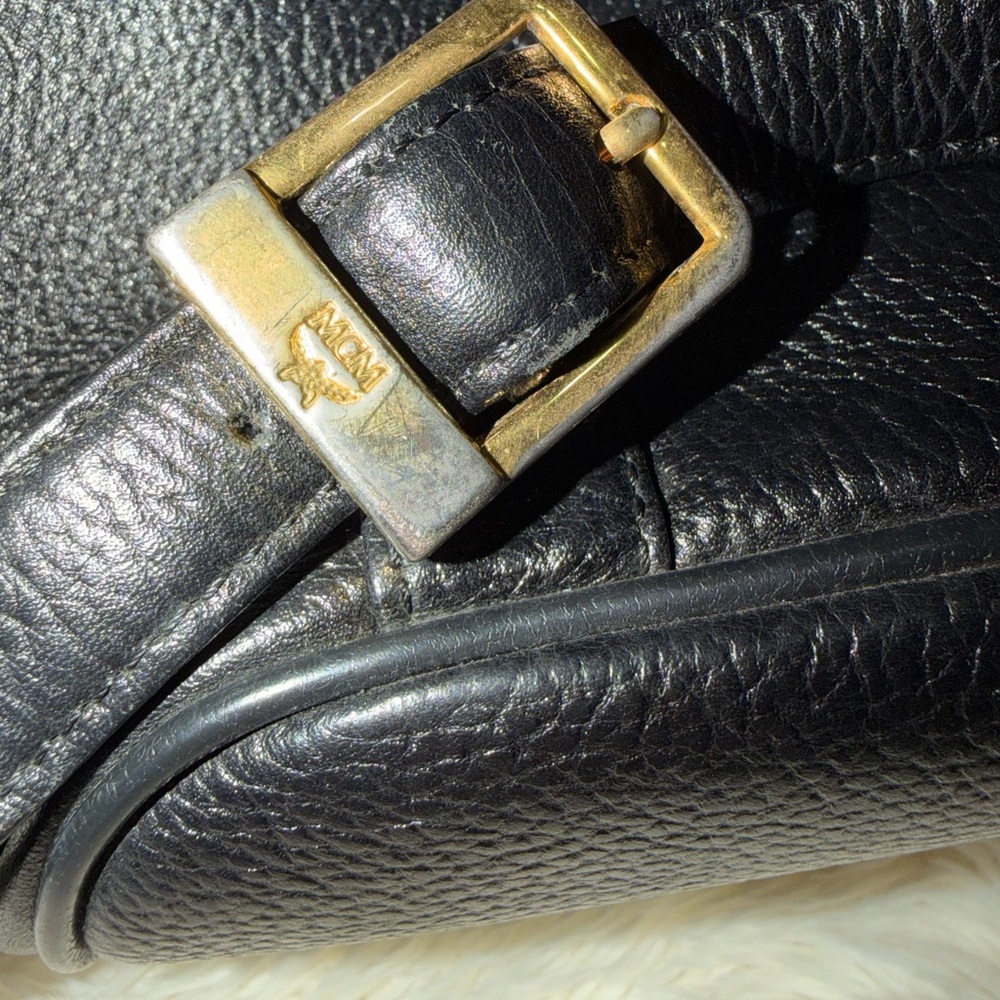 MCM Black Backpack with Gold Accents - Picture 5 of 12